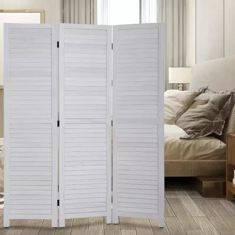 Paravent pliant en bois à 3/4/6 panneaux de 1,75 m de haut, séparateur de pièce d'intimité, Blanc