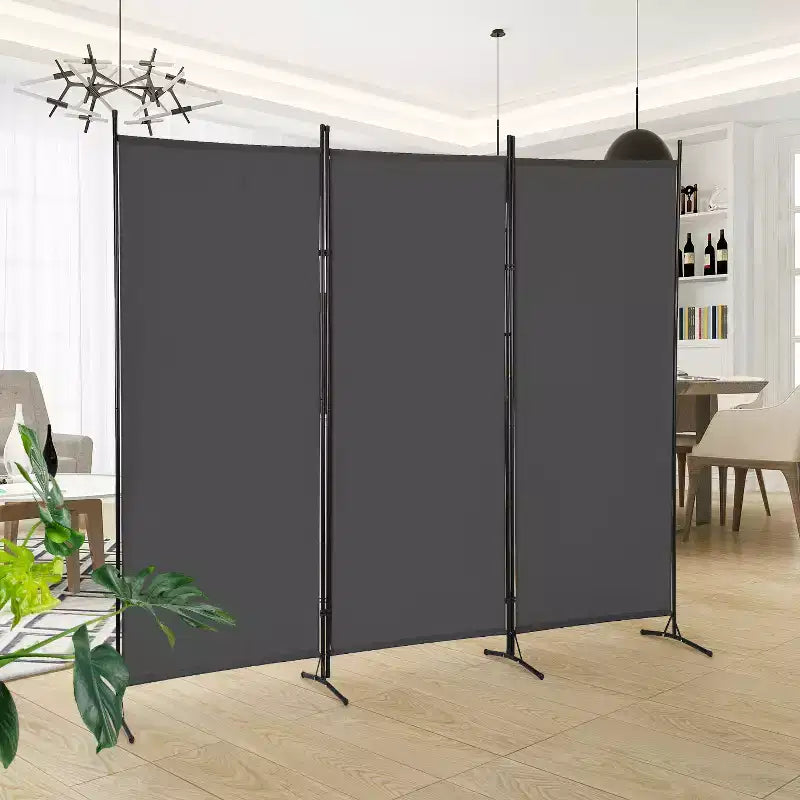 Séparateur de pièce de 1,80 m, paravent pliable à 3 panneaux avec connecteur en plastique renforcé