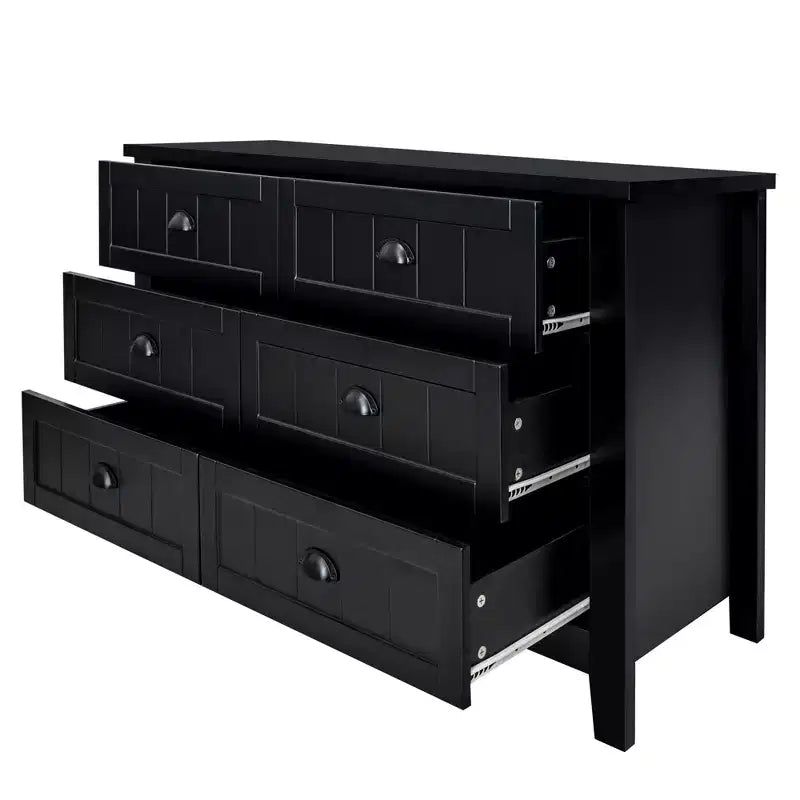 Commode en bois de bouleau bleu gris Bowen avec poignée coquille