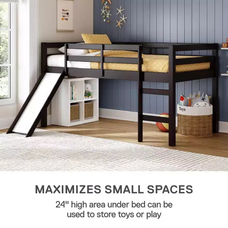 Lit mezzanine junior avec toboggan Milton Kids