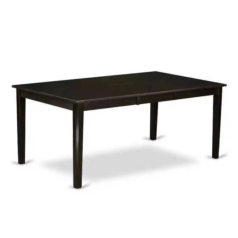 Table de salle à manger rectangulaire moderne avec rallonge papillon, coloris cannelle espresso