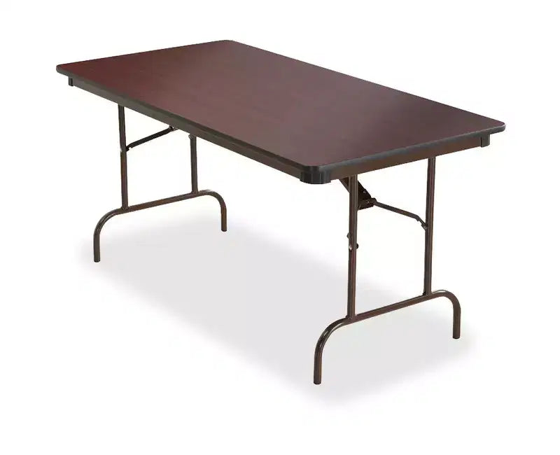Table pliante en stratifié de bois de qualité supérieure, rectangulaire, 152 x 76 x 74 cm (L x P x H), acajou