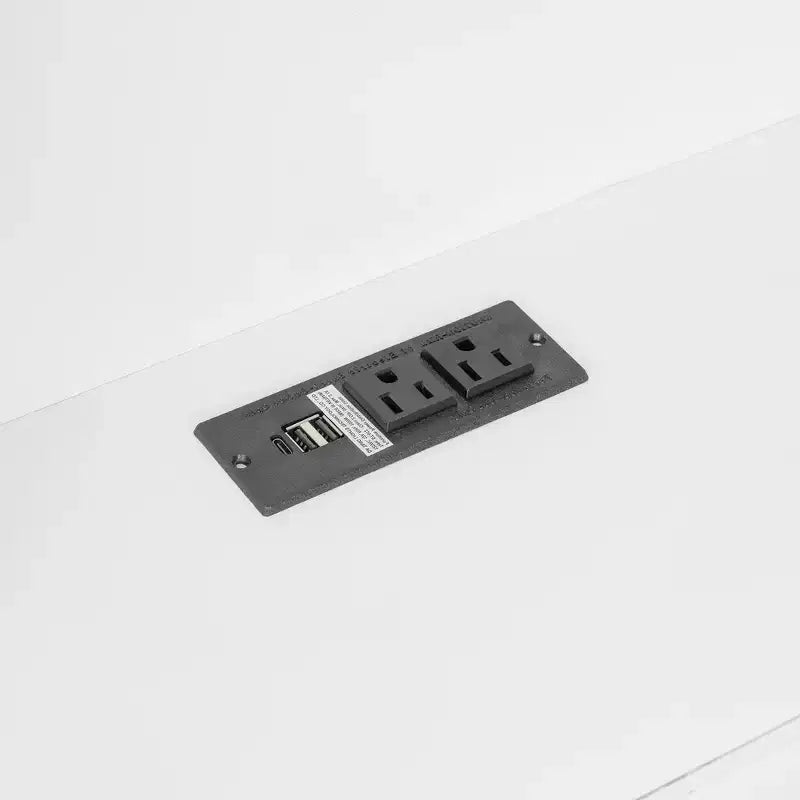 Lit de repos double en bois avec étagères de rangement, USB, LED et lit gigogne
