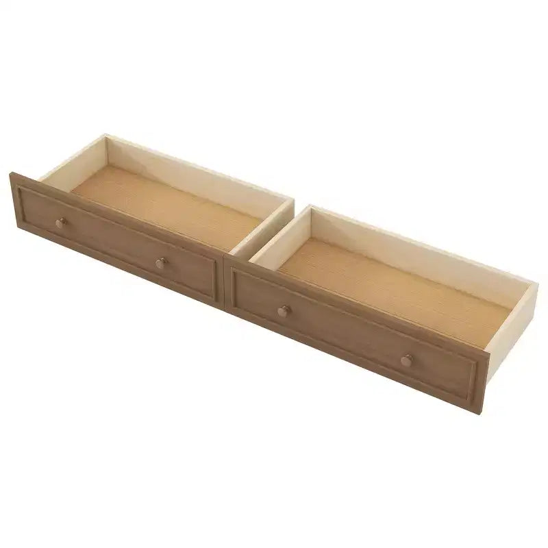 Lit de repos double en bois avec étagères de rangement, USB, LED et lit gigogne