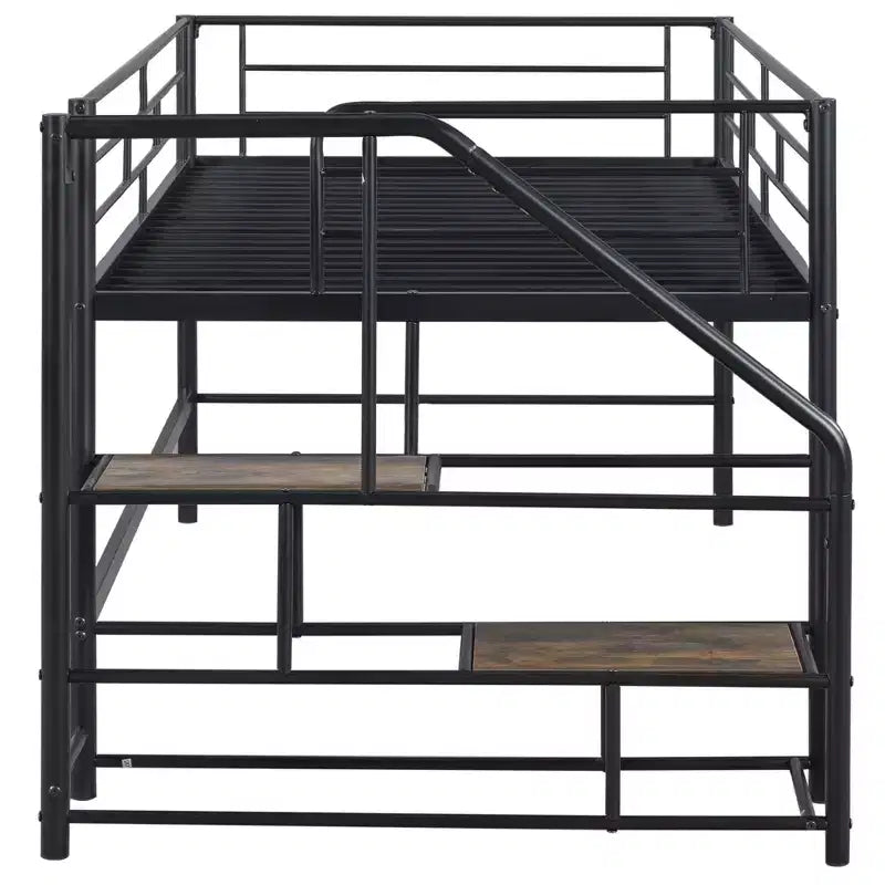 Lit mezzanine mi-hauteur avec escalier de rangement 88,80 po L 41,40 po P 39,00 po H