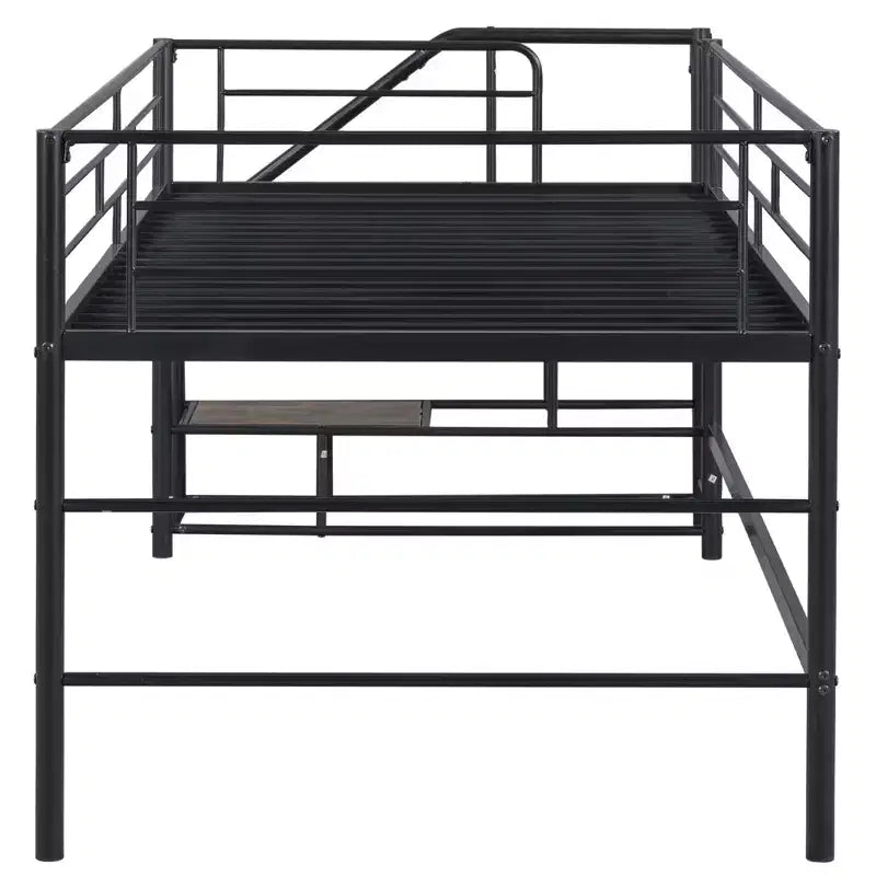 Lit mezzanine mi-hauteur avec escalier de rangement 88,80 po L 41,40 po P 39,00 po H