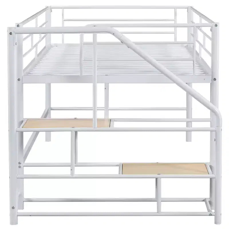 Lit mezzanine mi-hauteur avec escalier de rangement 88,80 po L 41,40 po P 39,00 po H