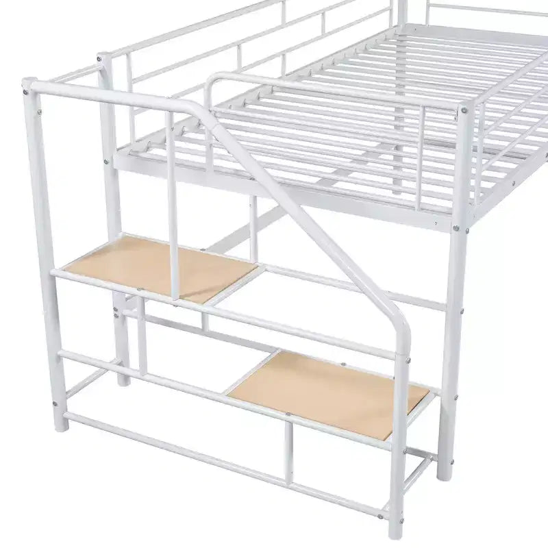 Lit mezzanine mi-hauteur avec escalier de rangement 88,80 po L 41,40 po P 39,00 po H