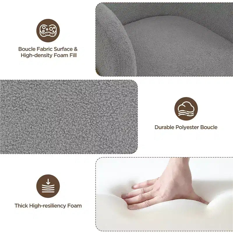 Lot de 2 fauteuils barillet avec pieds en métal doré pour salon ou chambre à coucher