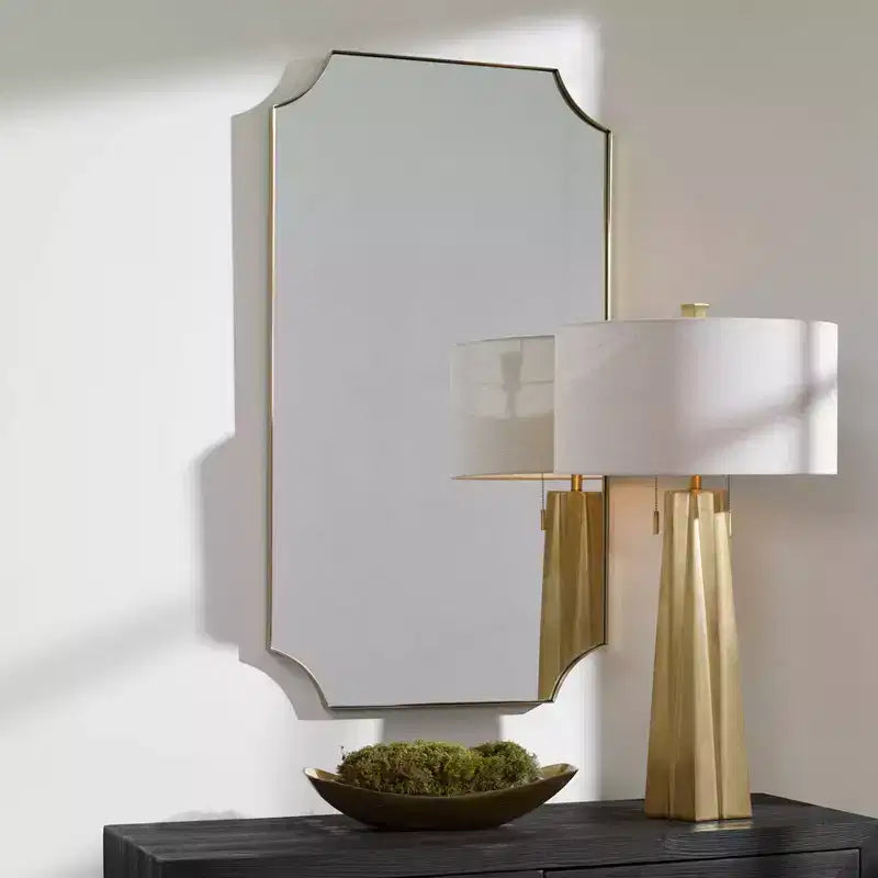 Miroir mural Lennox en laiton brossé 22 1/4 x 40 1/4