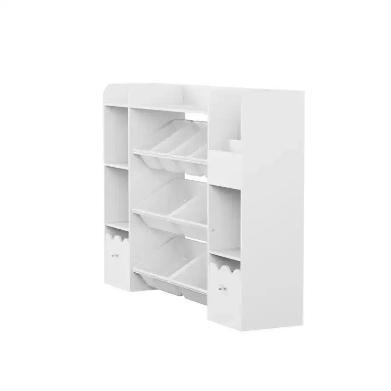 Étagère à Livres 4-en-1 pour Enfants avec Bacs de Rangement et Tiroirs Roulants Organisateur de Jouets Montessori pour Salle de Jeux et Chambre